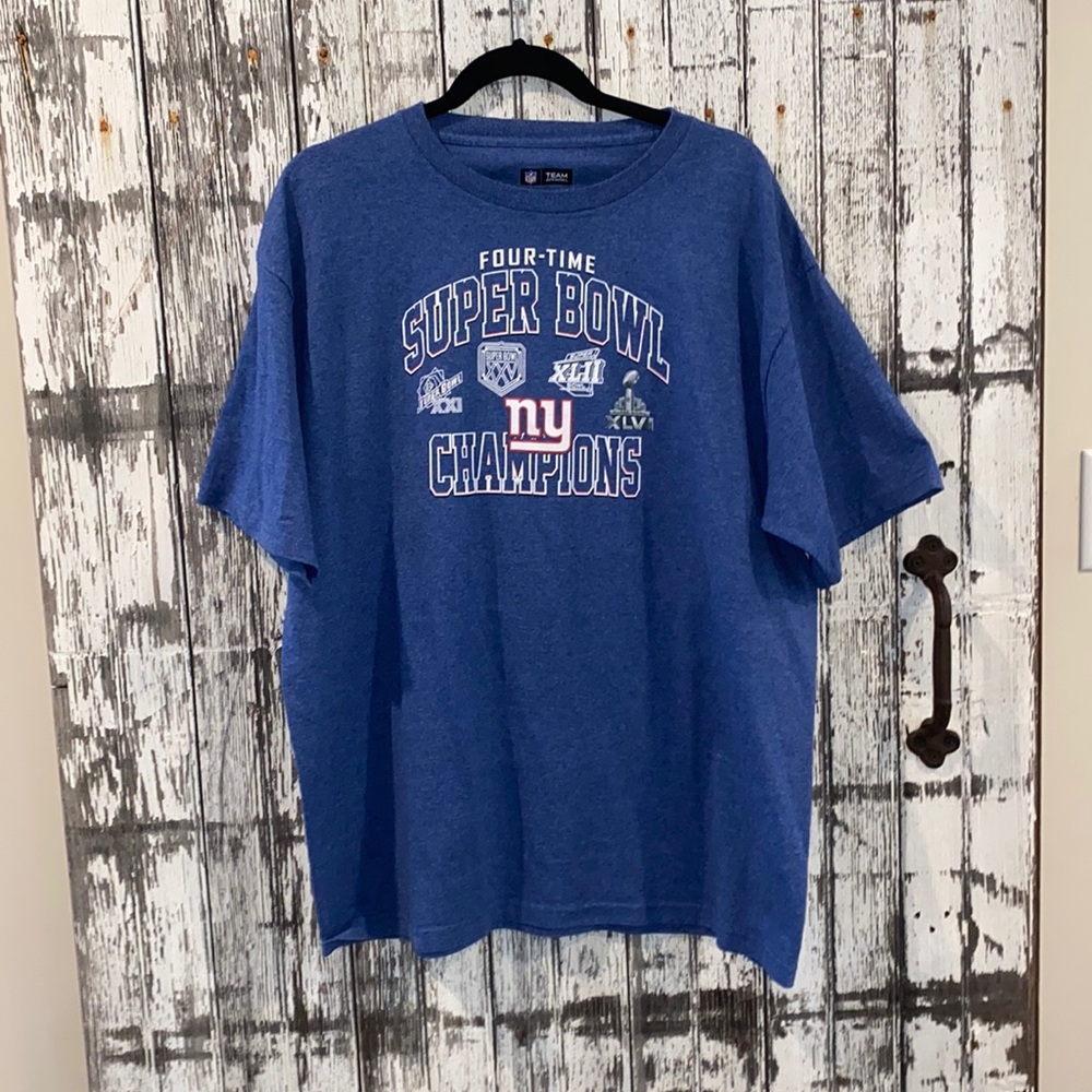 Mens New York Giants four time Super Bowl champions tshirt
